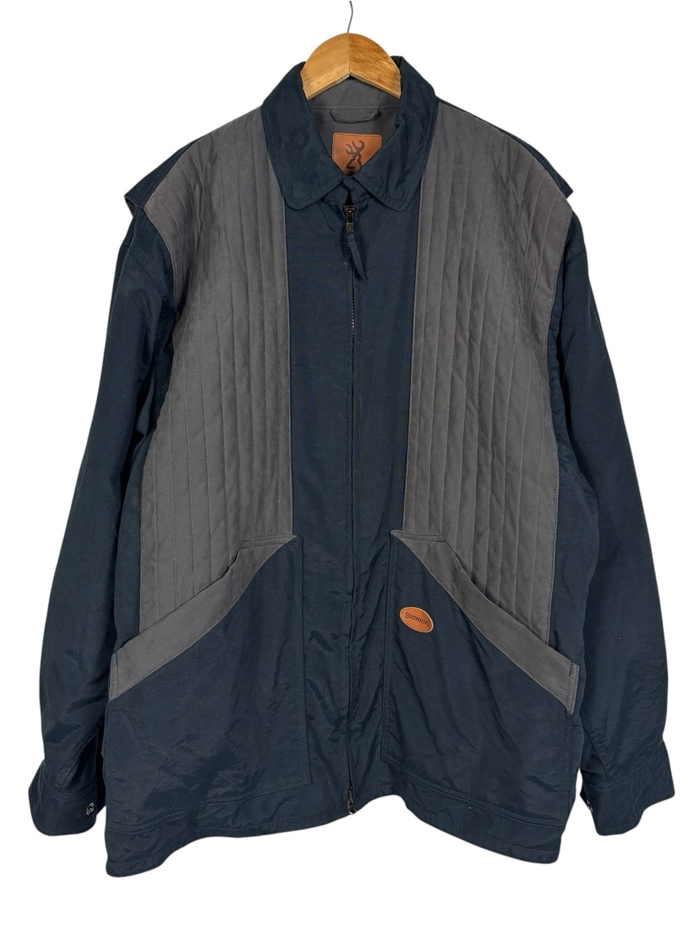 Browning Quilted Jacket Men’s Size X-Large Blue Gray Mesh Lined Vintage